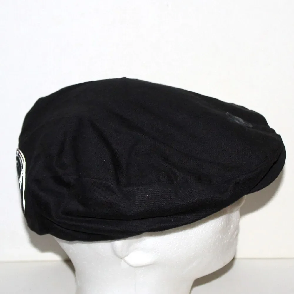 rare Vintage Chicago Bulls Adidas Flat Cap hat NBA black cotton canvas logo